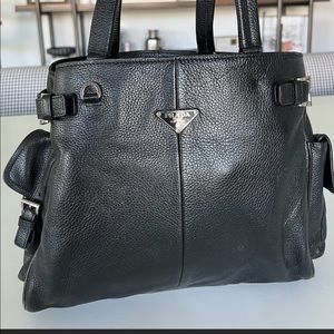 Authentic Prada Black Leather Handbag